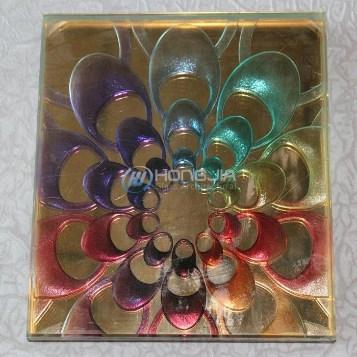 Home decoration colored art deco mirror glass