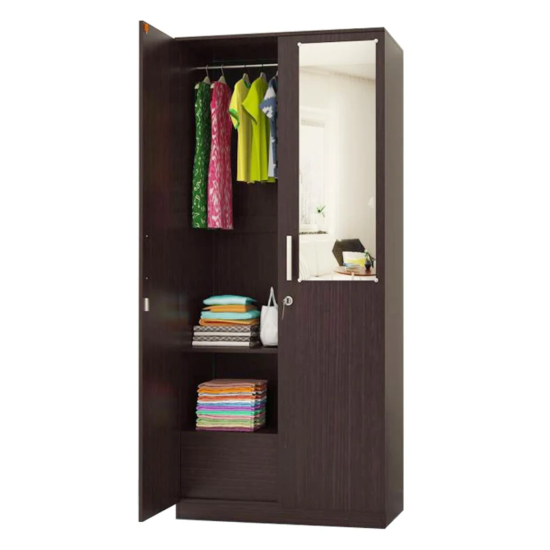 Разборное, долговечное, для дома, композитное дерево, 2 двери, шкаф, отделка, цветное деревянное зеркало в комплекте