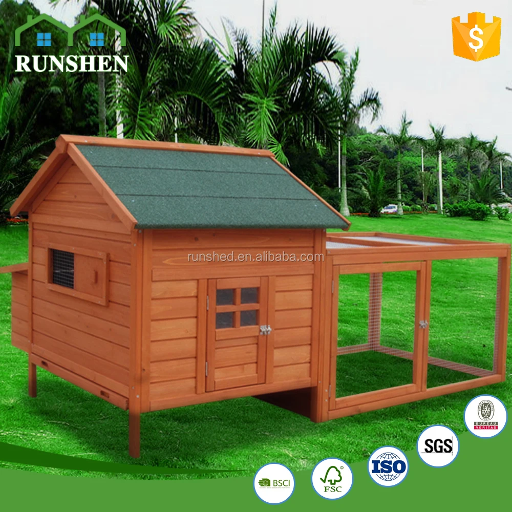 Huge Space Popular Style Wooden Chicken House For Hens chicken coop with Iron net for sale