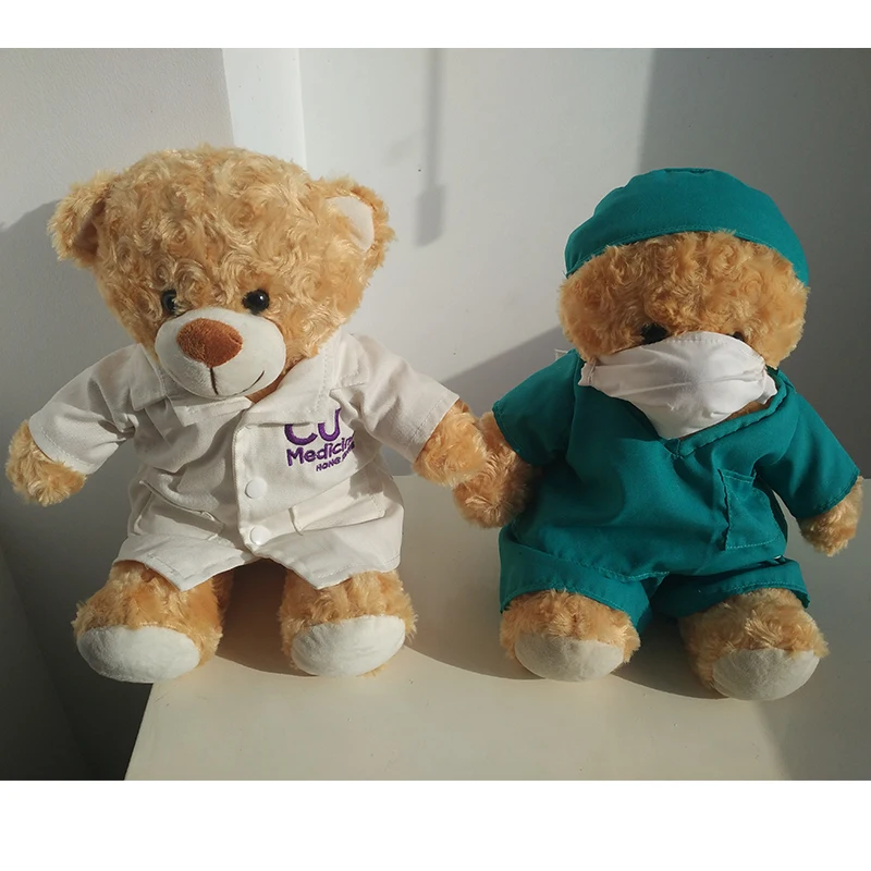 OEM Factory Made Plush Uniform Doctor Teddy Bear With Stethoscope
