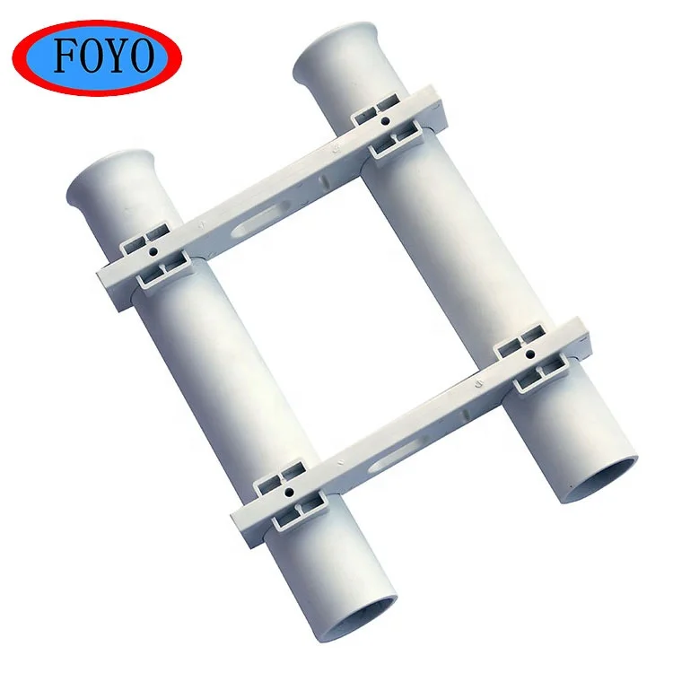 
White Plastic 2 rack tube rod holder for boat and yacht 