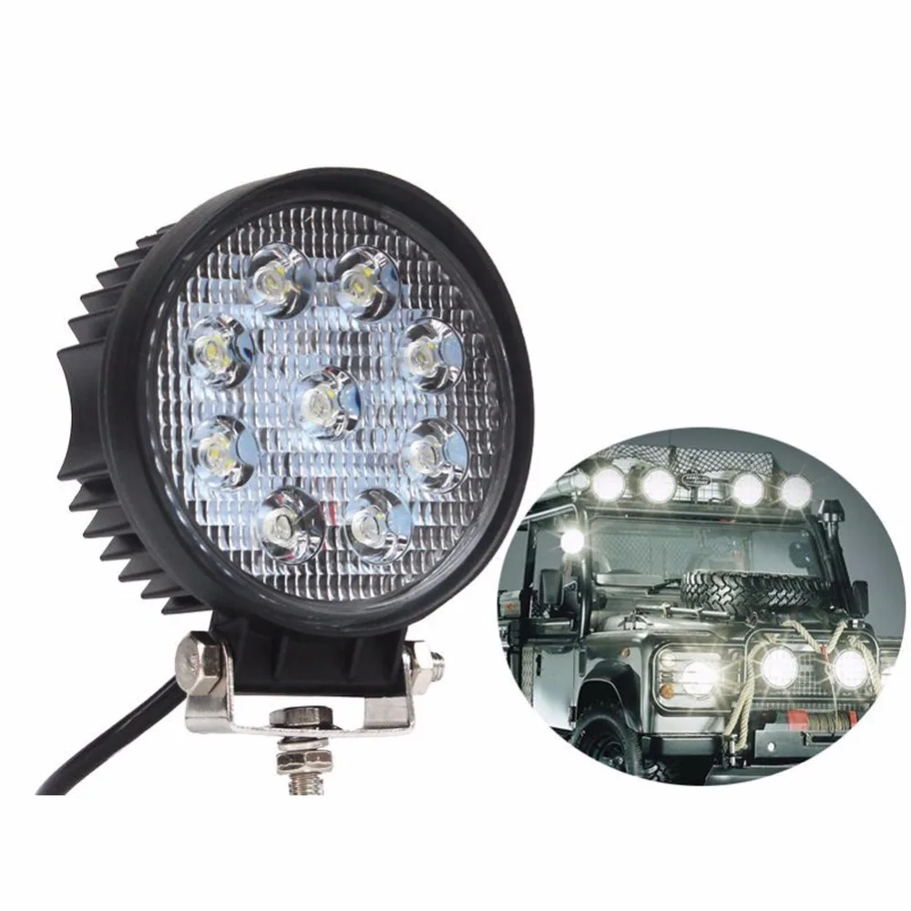 12v 24v Round Spot/flood Beam 27W Led Work Light for truck/offroad/4*4