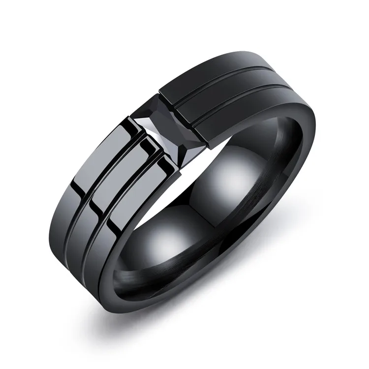 Fashion 316l Steel Jewelry Nice Design Black Metal Rings for Fingers Wholesale for Men Wholesale Woman Stainless Steel Ring
