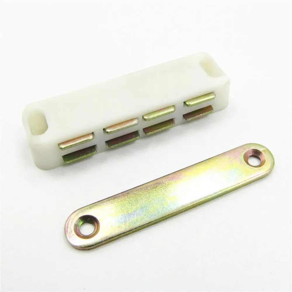 Magnetic door catcher with plastic housing