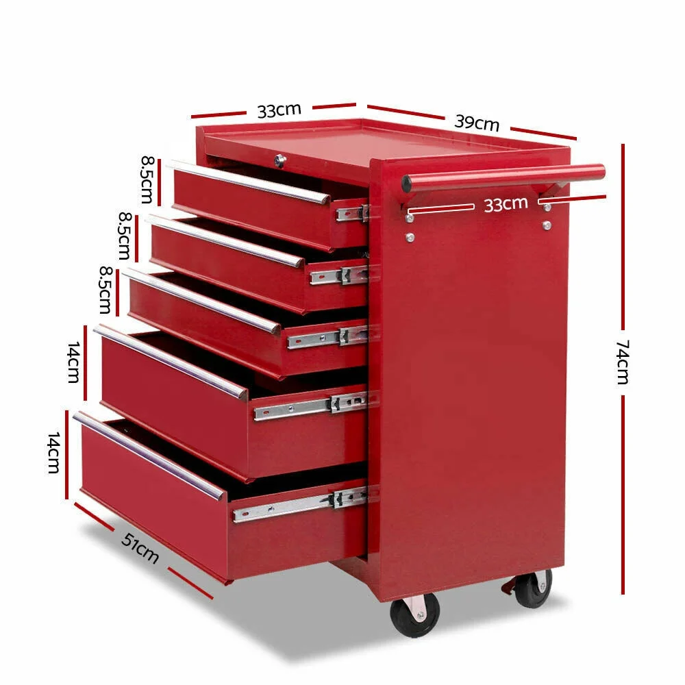 Heavy Duty 14 Drawers Garage Storage Steel Modular Tool Cabinet With Mechanic Trolley On Wheels
