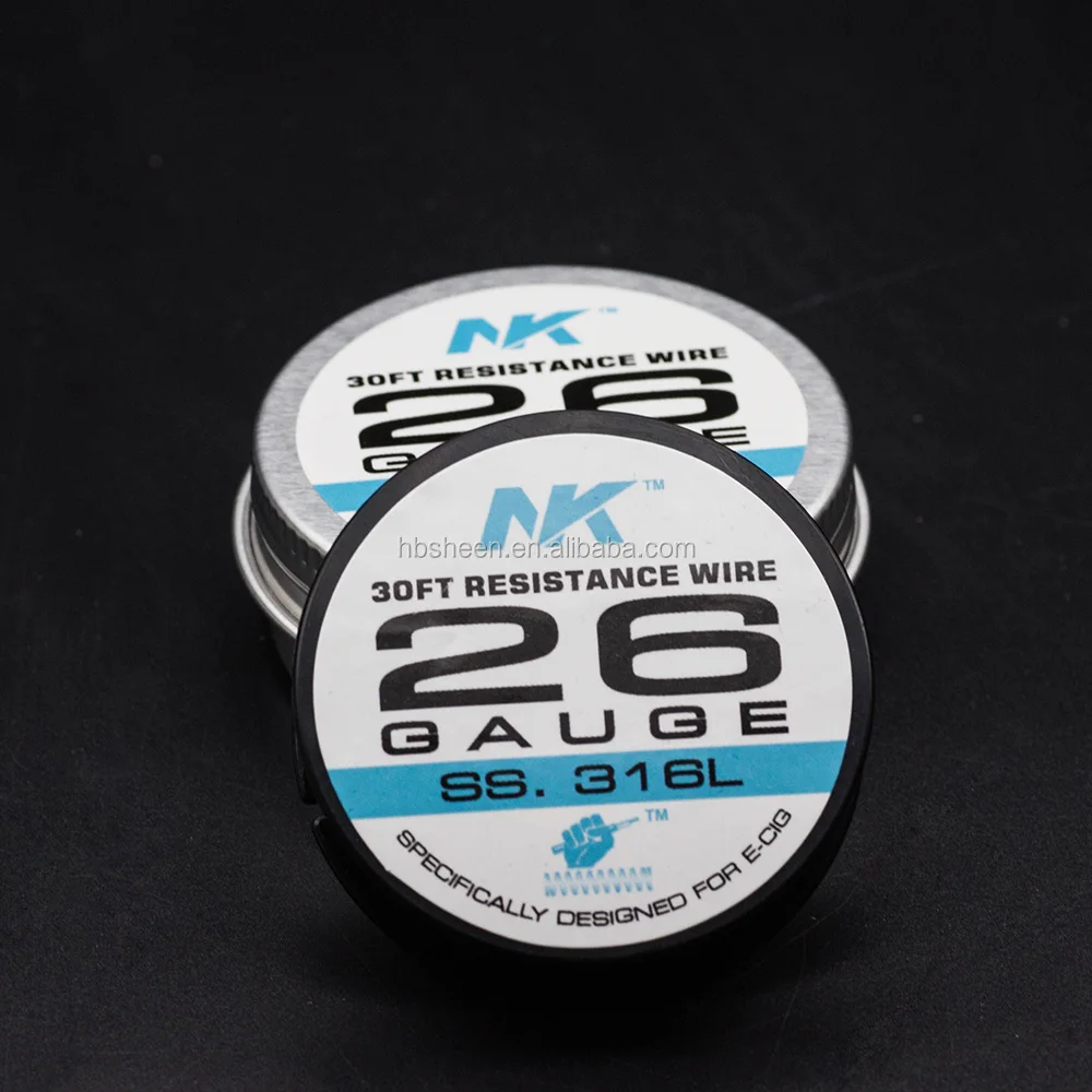 NK top selling 26g stainless steel wire ss 316L  electric heating alloy wire 30ft RDA RTA coil