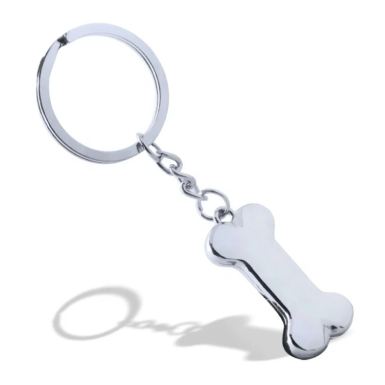 Promotional Metal 3D keyring pet dog bone shape keychain