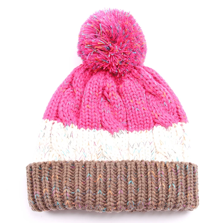 
Custom Acrylic Knit Women Cap Beret Beanie Bobble Crochet Hat 