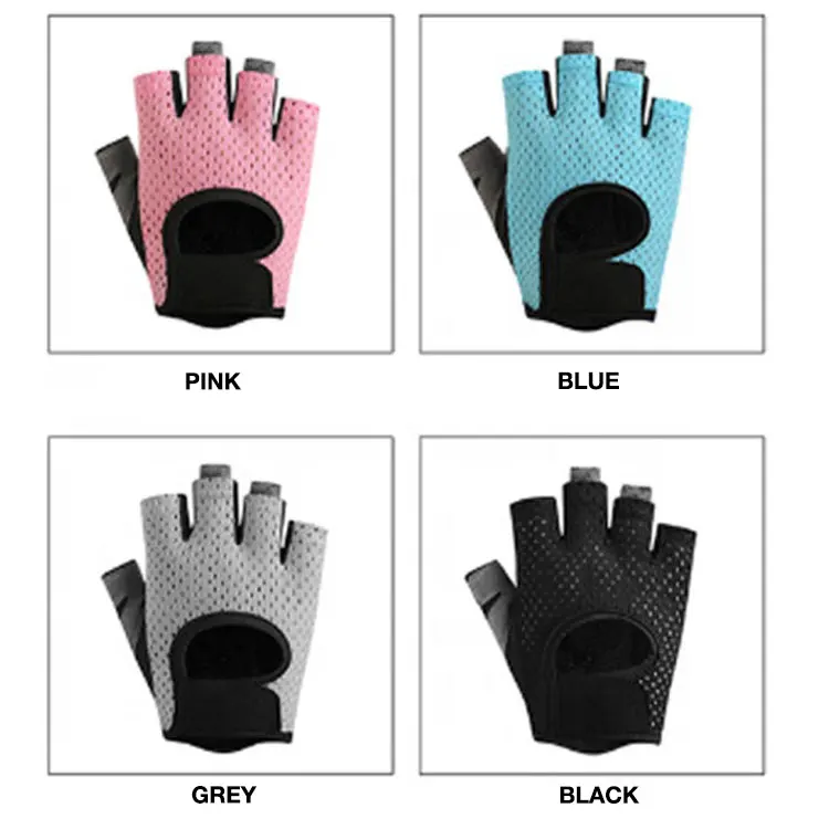 
oem custom logo equipment women ladies fitness weight lifting workout half ginger red neoprene gym gloves with wrist support 