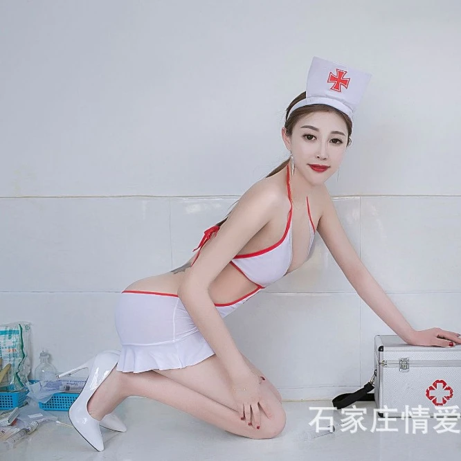 
wholesale sexy nurse costume lingerie women lace milk silk backless baby doll lingerie sleep wear 