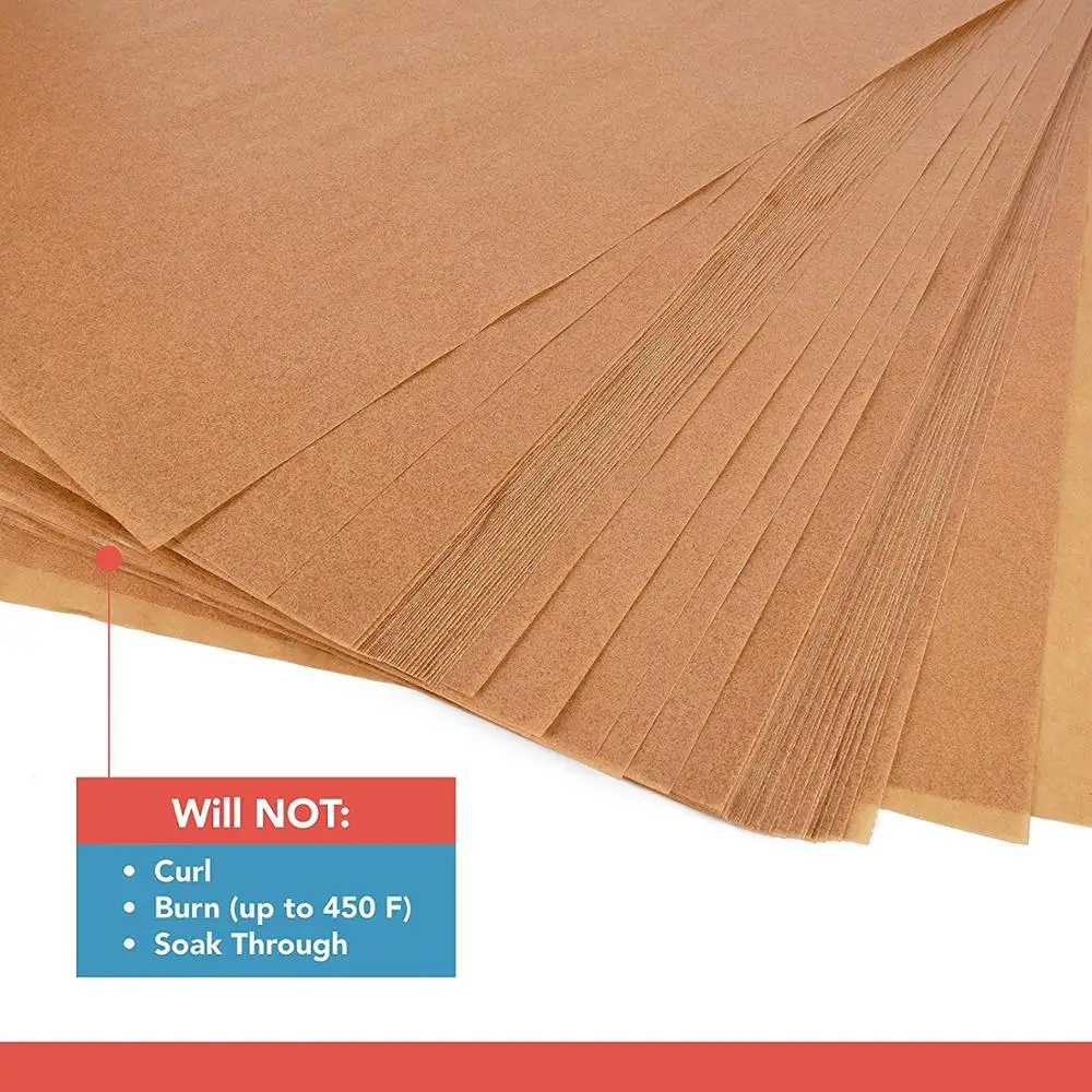 Non-Stick & Unbleached Not Curl or Burn Parchment Printed Wax Paper Rolls Wrap Bag Baking Food Sheets