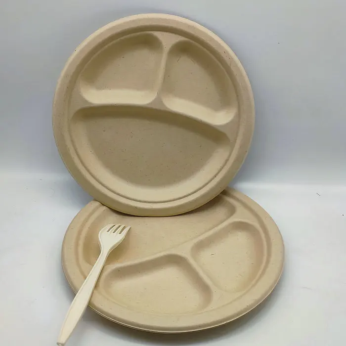 Wheat Straw Paper Plate Compostable Dinnerware Sets Disposable 9 Inches Plates