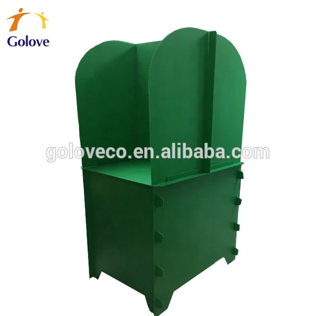 Corrugated plastic polling station booth for Chad election 2021
