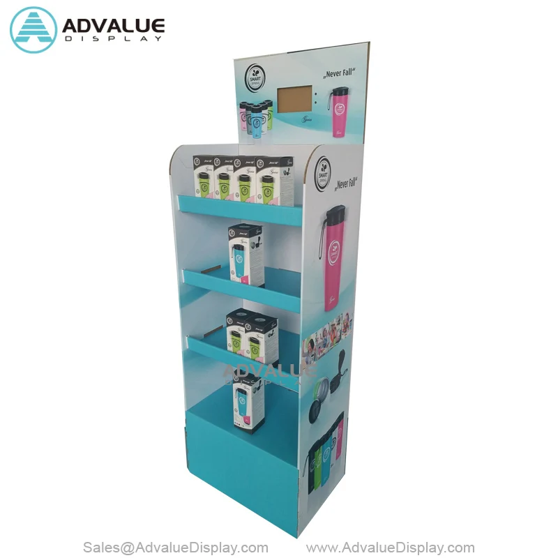Joyshaker Water Bottle Paper Display Stands / Cardboard Floor Display
