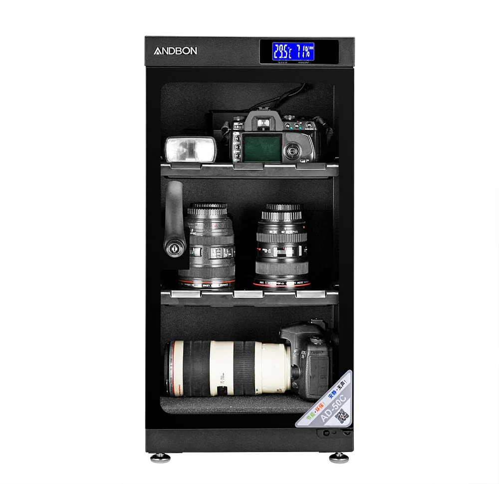 50L LCD digital Display dehumidity Dry Cabinet for Lens Camera