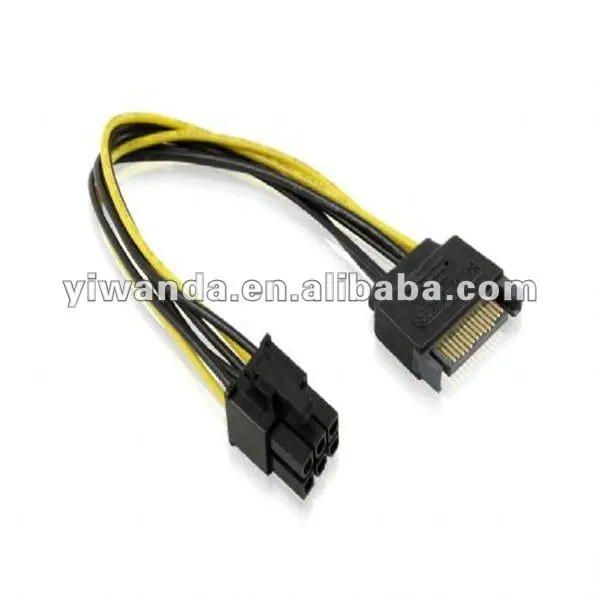 SATA 15pin male к 6Pin PCI Express кабель питания карты по самой низкой цене, поставщик из Китая