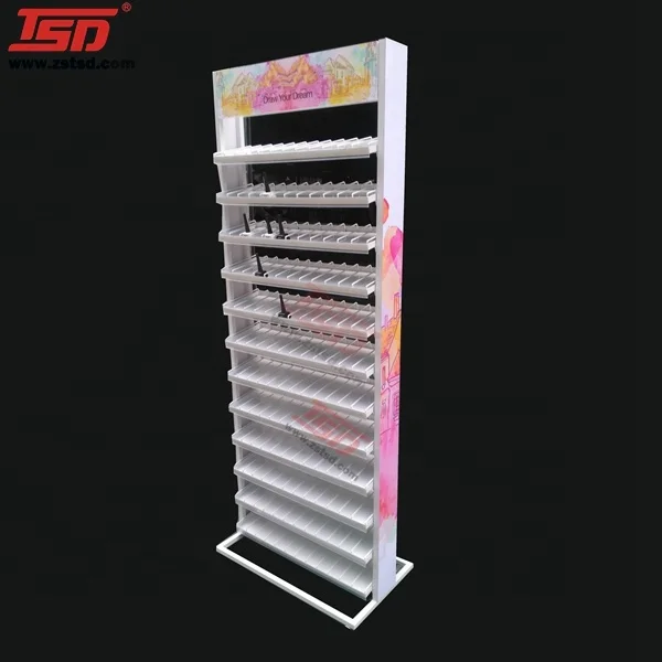 Custom Makeup Store cosmetic shop 4 tiers acrylic nail polish shelf makeup retail display stand rack case