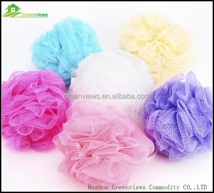 
 Alibaba, полиэтиленовый сетчатый спонж для ванны, спонж для ванны и душа с веревкой, отшелушивающий шар/цветок для тела  