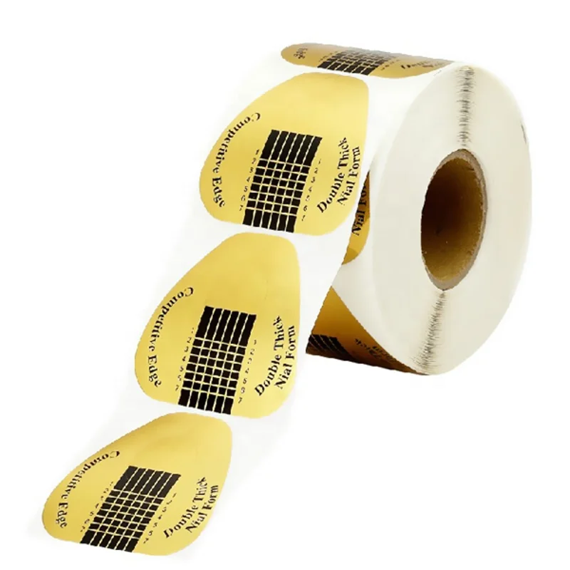 OEM/ODM Custom LOGO Holographic Paper Nail Art Extension Double Use Strong Soft Gel Dual Acrylic Nail Form