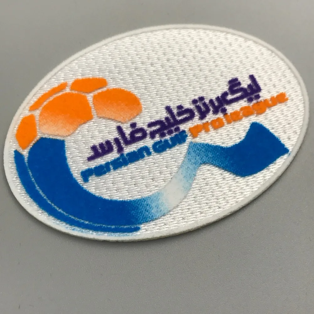 Iron on self adhesive Lextr tatami Flocking embroidery patches for jersey