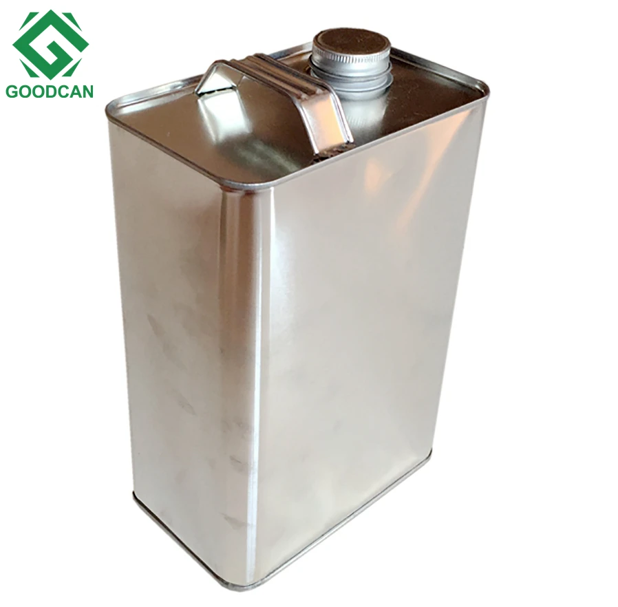 Custom size 4L rectangular chemical metal paint container engine oil tin can with flexible spout lids Metal Can