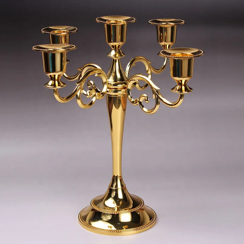 Wholesale High Quality 3/ 5-arms Candle Stand Metal Pillar Candle Stick Candle Holder
