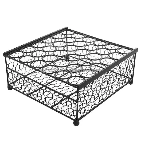 Egg Holder Manufacturer Wholesale New design Black Mesh Iron Wire Free Stand Egg Basket