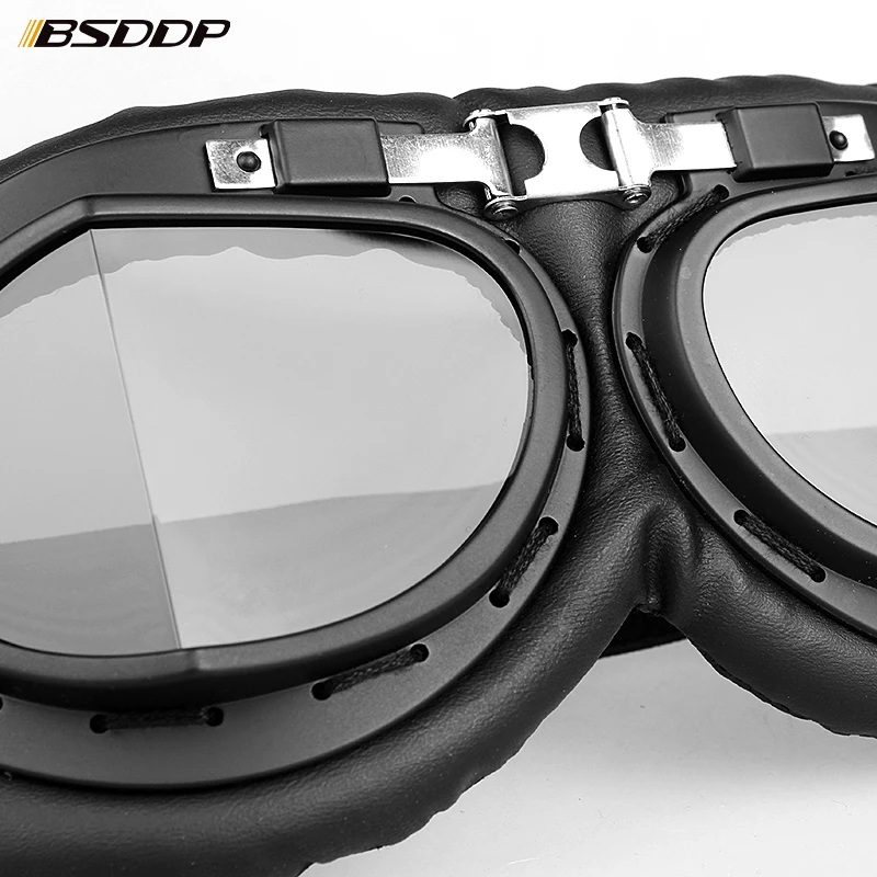 Retro Motorbike Helmet Pilot Goggles Jet Vintage Wwii Pilot Goggles Motorcycle Scooter Glasses UV For Helmet