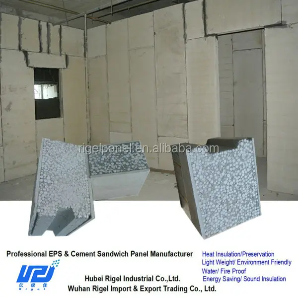 Fiber cement board eps sandwich panel price expandable polystyrene fireproof board for fireplace