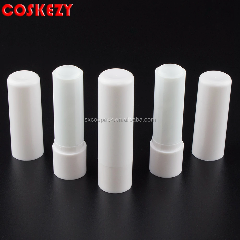 China Manufacture White 4.8g plastic lipstick tube, empty plastic tubes for lip balm