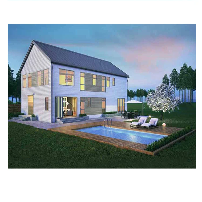 Good Insulation 2 Storey low cost light steel Prefabricated House for poor people
