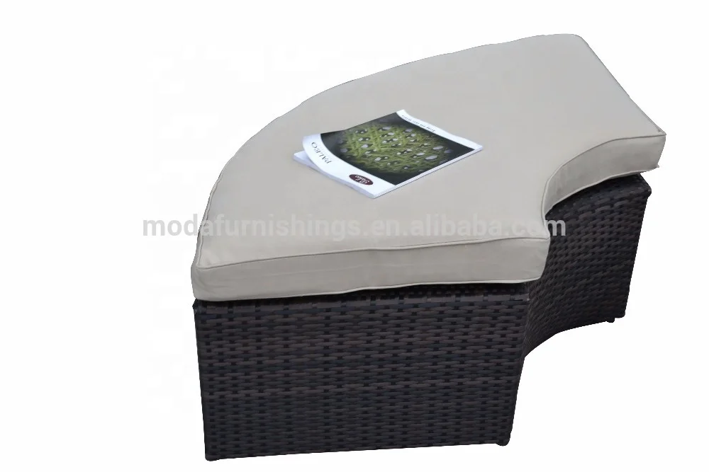 Outdoor Round Rattan Sunbed Patio Wicker Furniture Garden Day bed