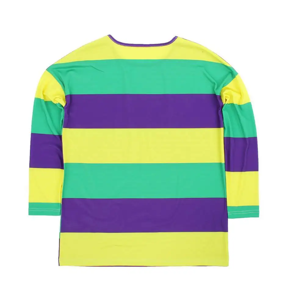 
Wholesale Mardi Gras Shirts 3 Colors Classic Striped Long Sleeve T-Shirt 