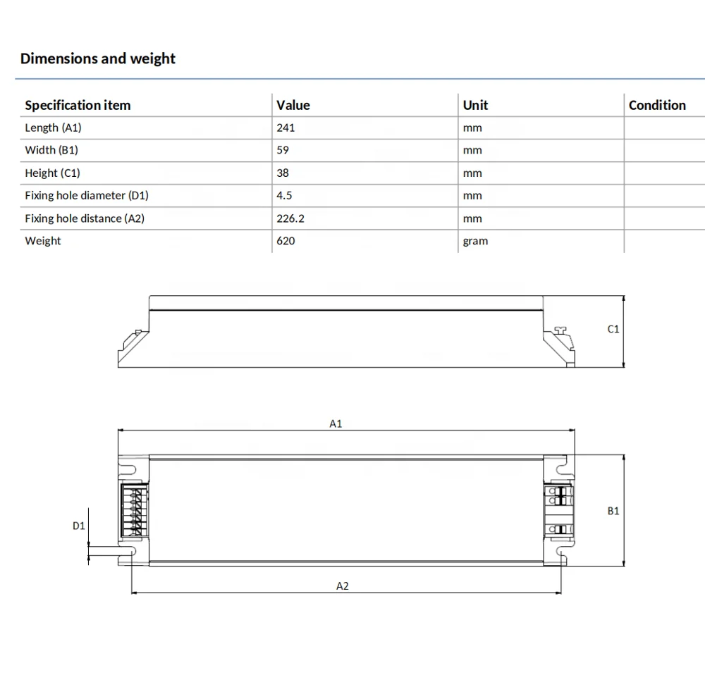 929001507506 150w Output Current 0.2-0.7A 230V  Outdoor LED Driver