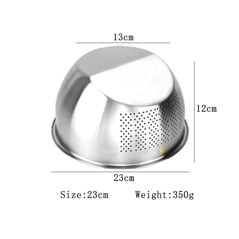
304 Stainless steel Rice sieve Household kitchen supplies Rice pan Drainage basket 