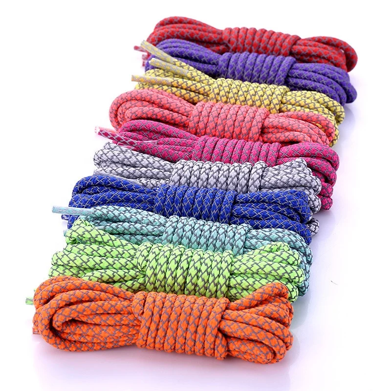 
2021 Fuzhou YiLong 3M Reflective Shoelaces Reflective Round Shoe Laces 22 Colors Colorful Safe Shoelace for Sneakers 