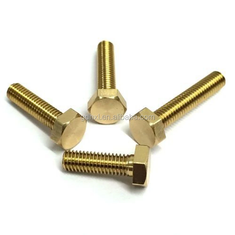 DIN 933 m3 m4 m5 brass screw brass hex head bolt brass bolts and nuts