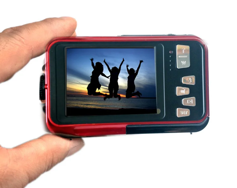 
24MP Double Screens Waterproof Digital Camera,2.7 inch +1.8 inch Screens HD 1080P CMOS 16x Zoom Camcorder mini Camera DC998 