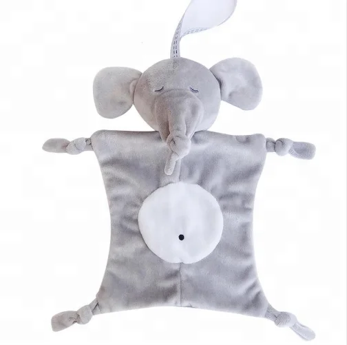 Free Sample Plush Panda Security Blanket/Rabbit Soft Baby Blanket Soothing Towel