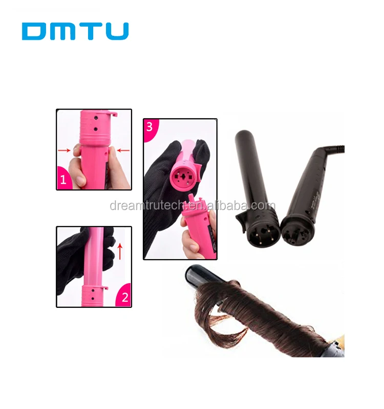 DMTU Wholesale factory prices ceramic pro lcd hair curler magic tec hair curler automatic curling iron