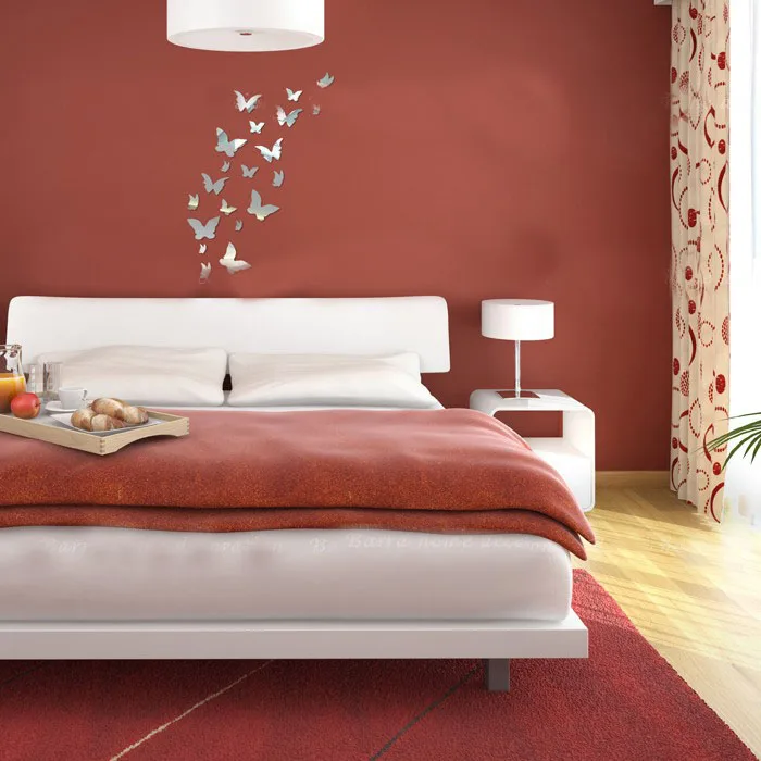 3D Design Butterfly Acrylic Wall Sticker Art Fashion Mirror Wall Sticker