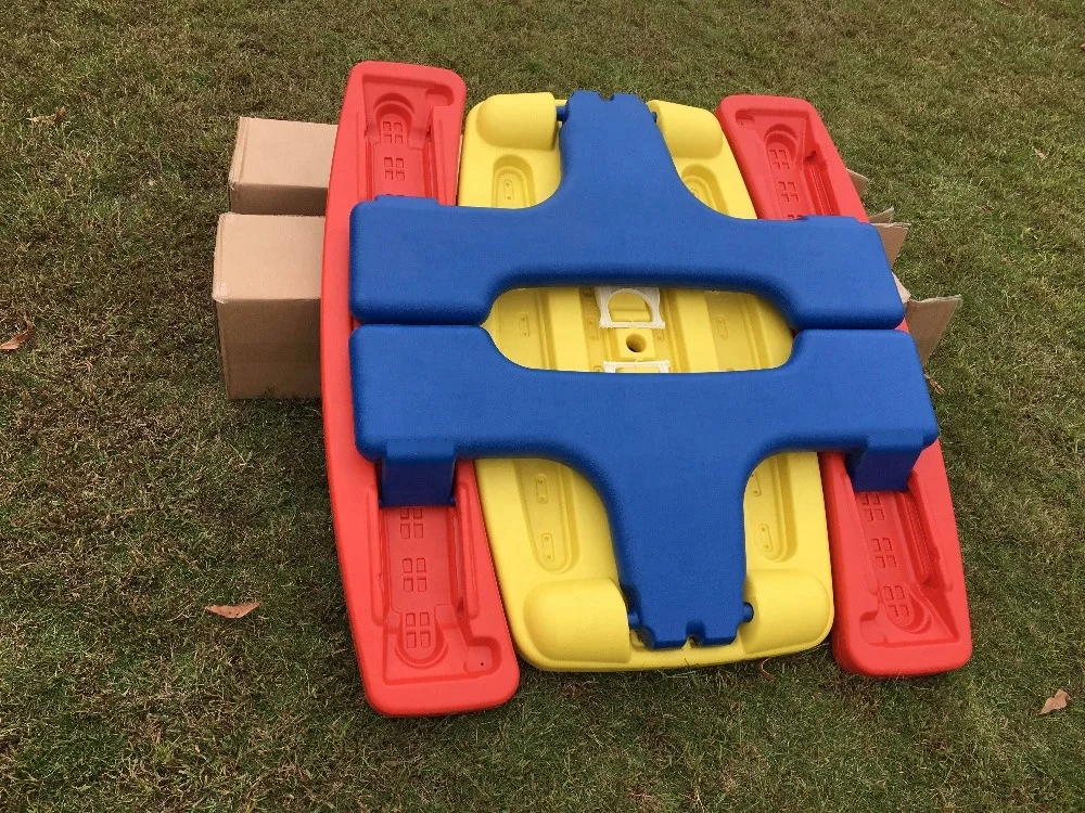 Hot sale plastic picnic kids integral table and stool chair