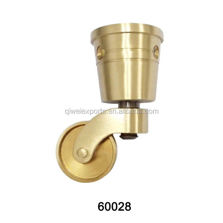 Brass caster wheel for high class furniture, metal chair caster