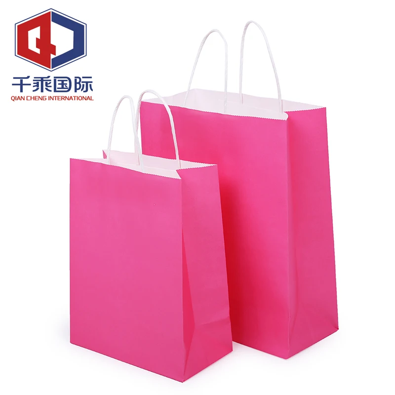 Wholesale custom logo Kraft paper shopping bag reusable colorful folding paper bag eco friendly shopping paper bag with handle