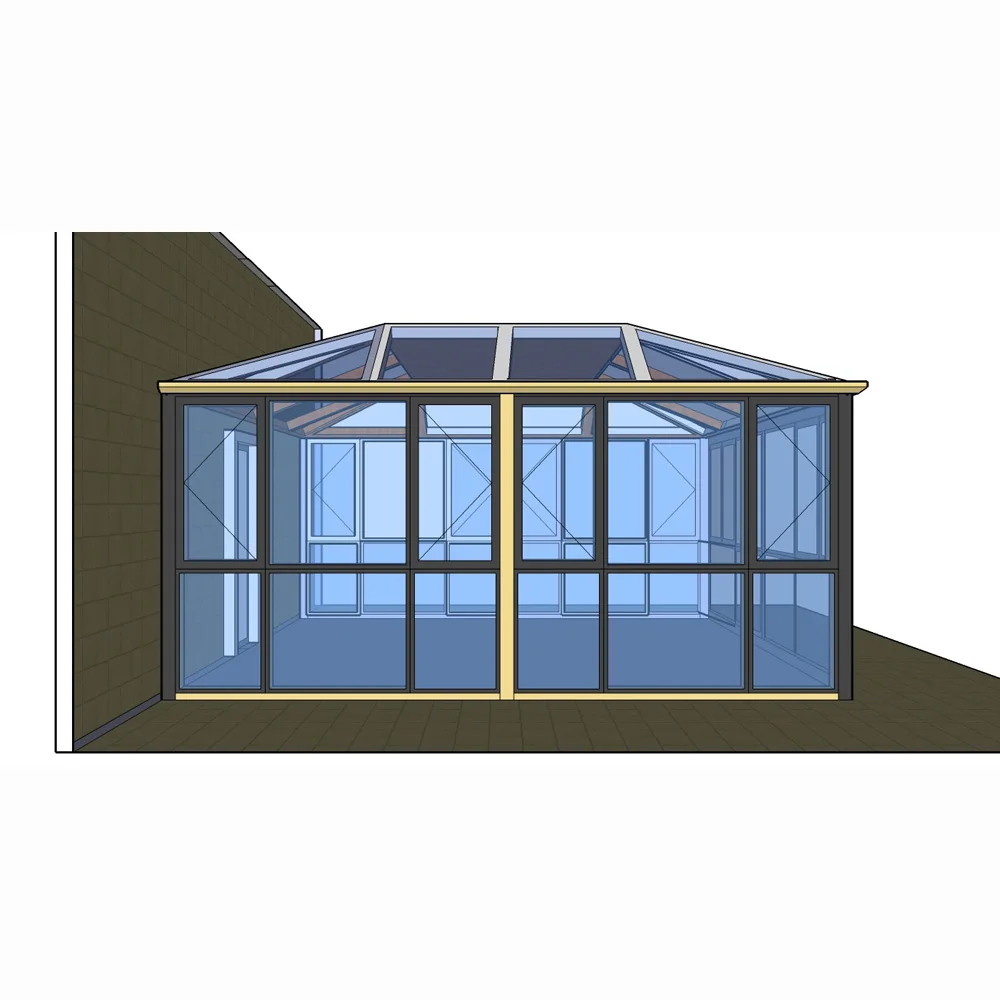 Luxury tempered insulated glass green house aluminum sun room