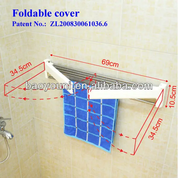 byn ванной из нержавеющей стали вешалка для полотенец складывая вешалка для полотенец настенное крепление вешалка для