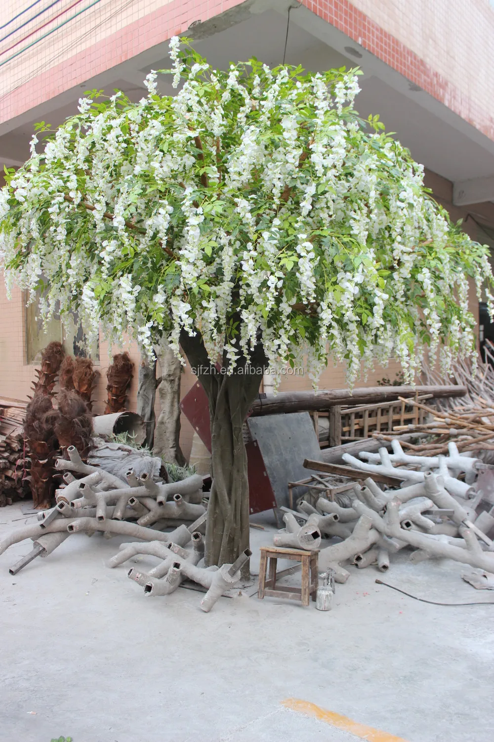Wholesale best design indoor decorative artificial silk wisteria wedding wishing tree