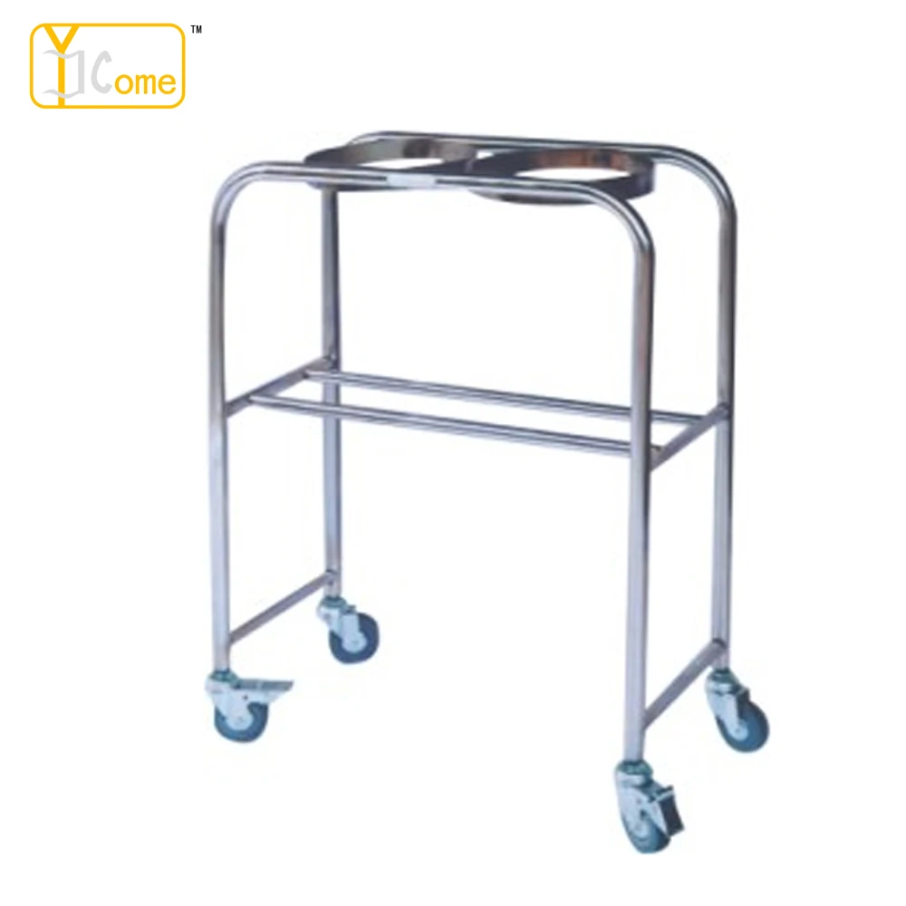 
YK-K021 Mobile 304# Stainless Steel Mayo Cart/trolley For Ot Room Adjustable Hospital Bedside table (Over bed table) 