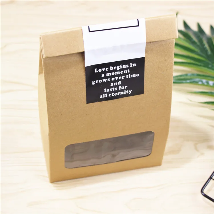 Custom kraft food box snack gift box with clear window for candy packaging