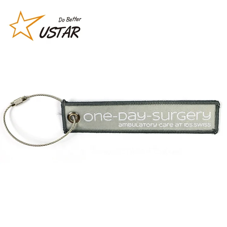 Cheap Custom Embroidered Logo Fabric Key Fob Lanyard Keychain/Cloth Key Holder/Key Chain Wristlet With Eagle Mouth Hook